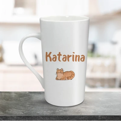 Personalizirana šalica za latte – Ljubiteljica mačaka