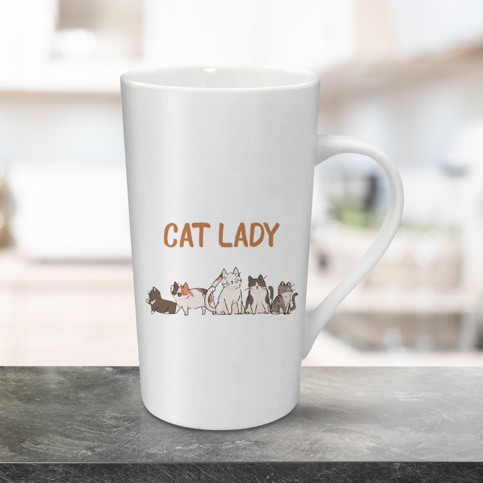 Personalizirana šalica za latte – Ljubiteljica mačaka