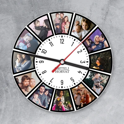 Zidni sat s imenom i obiteljskim inicijalima