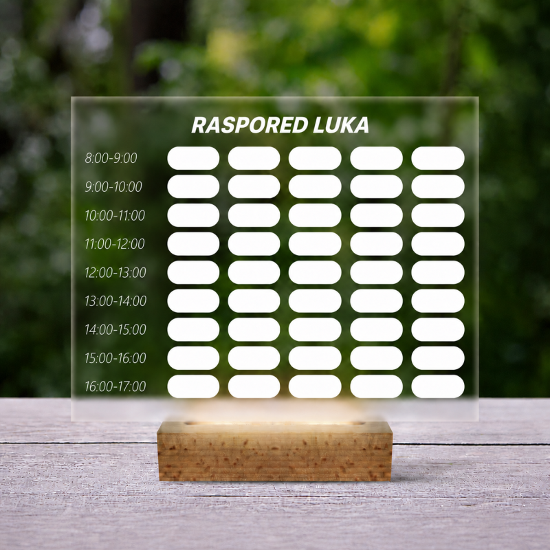 Personalizirana 3D LED lampa za raspored