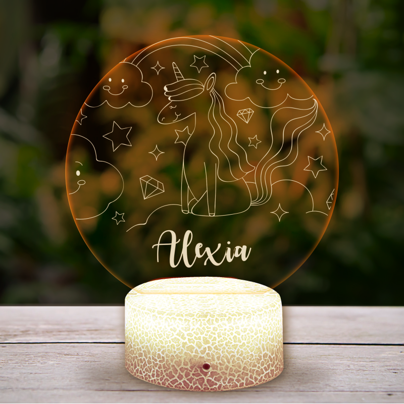 Personalizirana 3D LED lampa - Jednorog