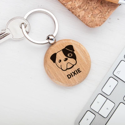 Prilagođeni drveni privjesak s pasminom Buldog