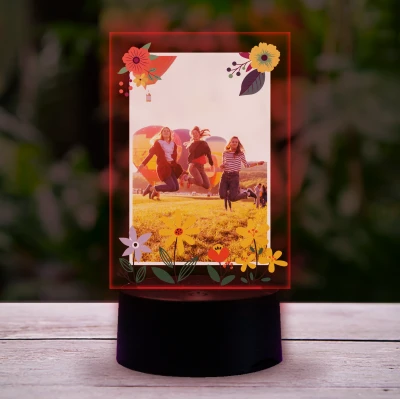 Personalizirana 3D LED lampa s cvijećem