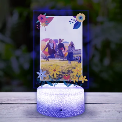 Personalizirana 3D LED lampa s cvijećem