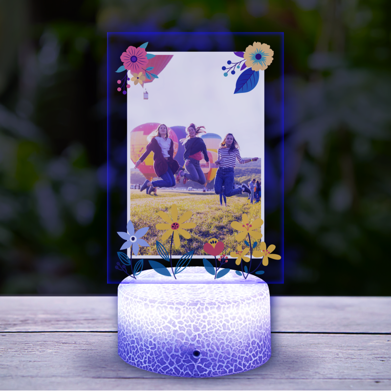 Personalizirana 3D LED lampa s cvijećem