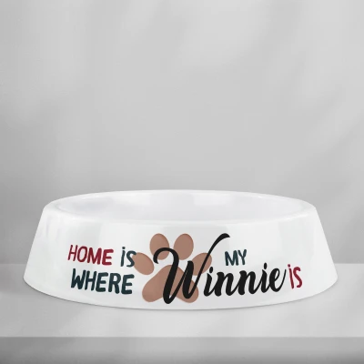 Personalizirana plastična zdjela za pse – Home is where my dog is