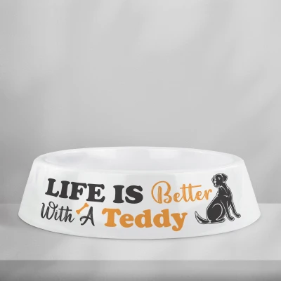 Personalizirana plastična zdjela za pse – Life is better with My Dog