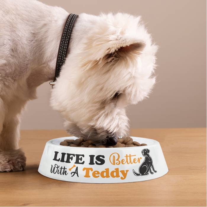 Personalizirana plastična zdjela za pse – Life is better with My Dog