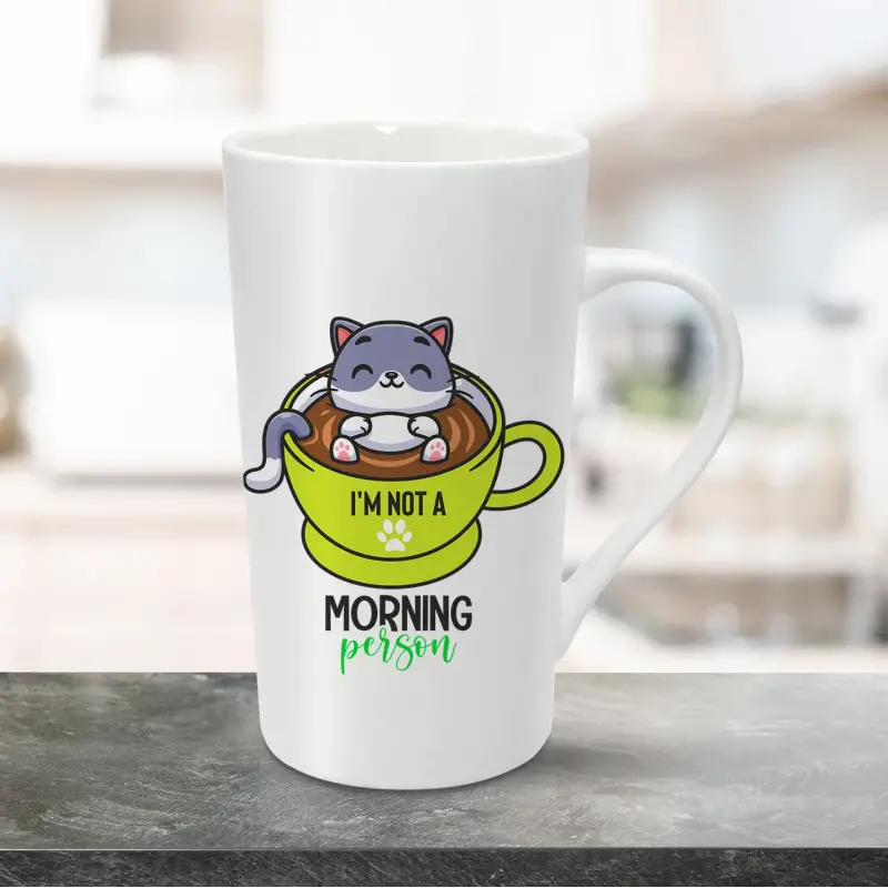 Personalizirana šalica za latte 470ml - Nisam jutarnja osoba