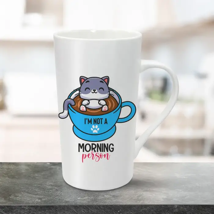 Personalizirana šalica za latte 470ml - Nisam jutarnja osoba