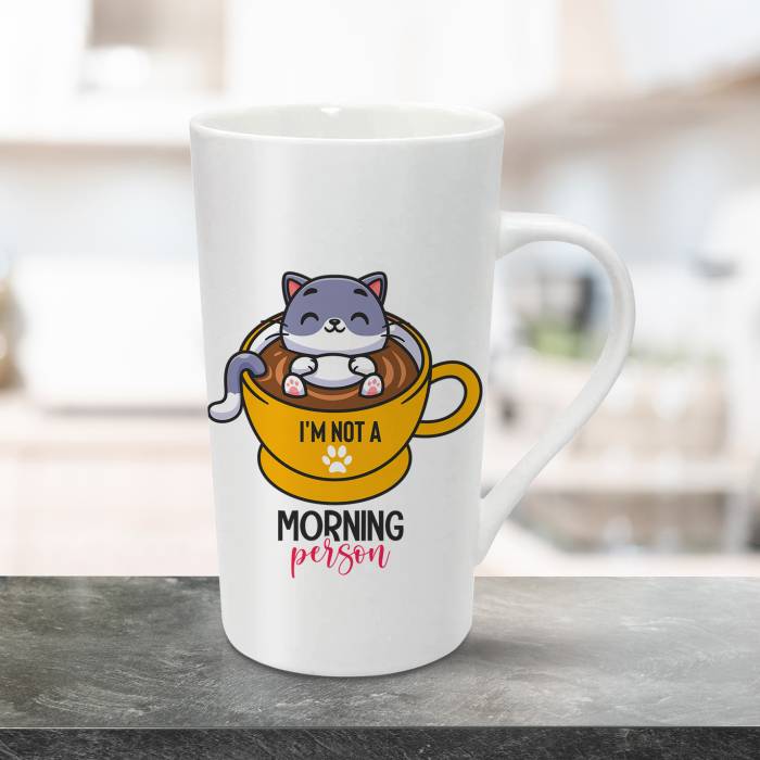 Personalizirana šalica za latte 470ml - Nisam jutarnja osoba