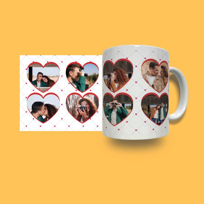 Personalizirana šalica - Srce s 8 fotografija