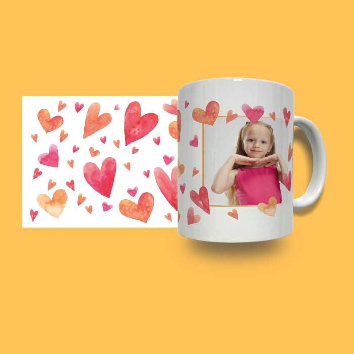 Personalizirana šalica - Fotografija s srcima