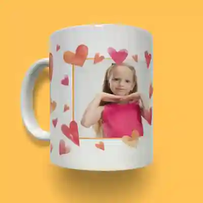 Personalizirana šalica - Fotografija s srcima