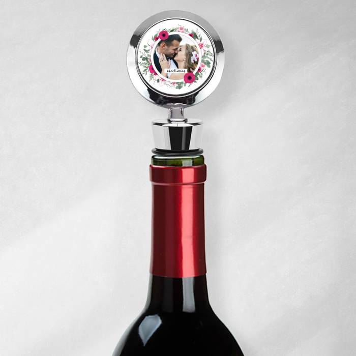 Personalizirani čep za boce vina - S datumom i slikom