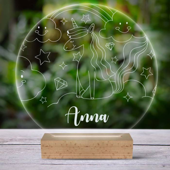 Personalizirana 3D LED lampa - Jednorog