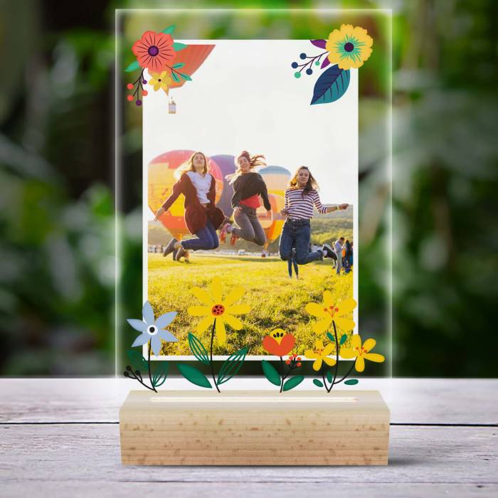 Personalizirana 3D LED lampa s cvijećem