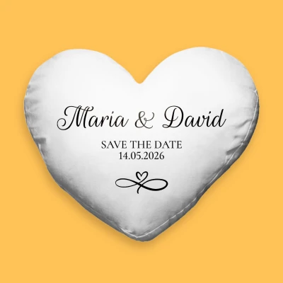 Personalizirani jastuk u obliku srca - Save the date