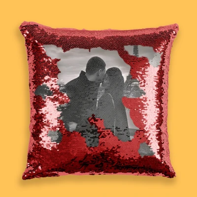 Personalizirana jastučnica sa šljokicama - Bijelo-crna