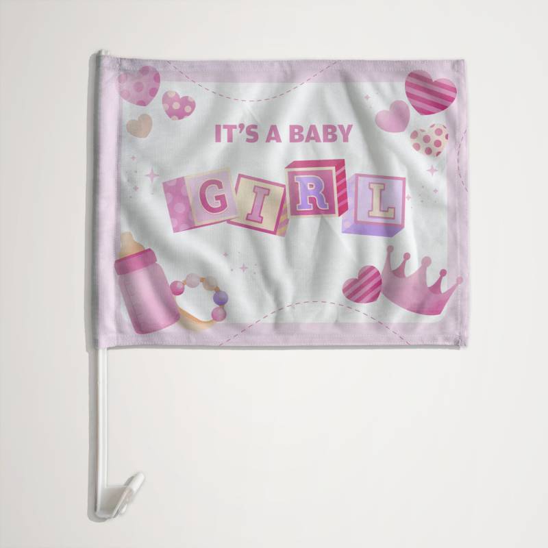 Personalizirana automobilska zastava - It's a baby girl