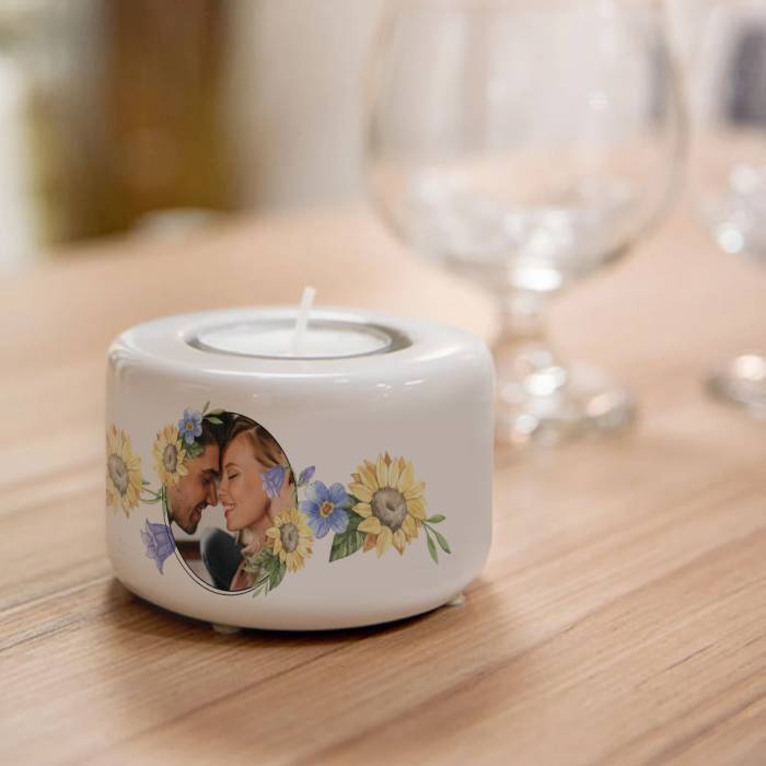 Personalizirani keramički držač za svijeću – Suncokret
