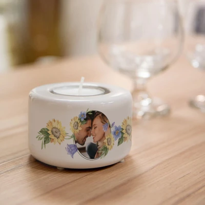 Personalizirani keramički držač za svijeću – Suncokret