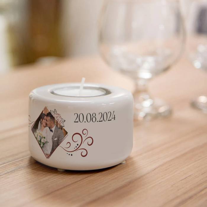 Personalizirani keramički držač za svijeću – Slika i tekst