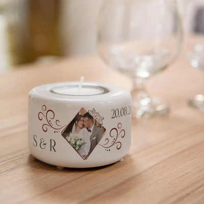 Personalizirani keramički držač za svijeću – Slika i tekst