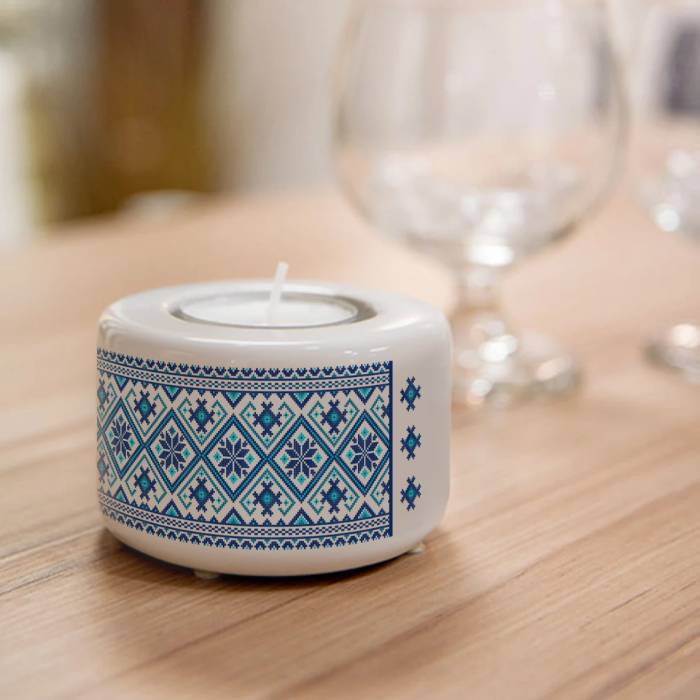 Personalizirani keramički držač za svijeću – Tradicionalni motiv