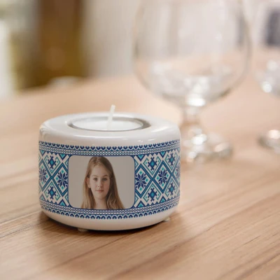 Personalizirani keramički držač za svijeću – Tradicionalni motiv