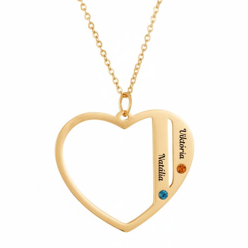 Ogrlica s privjeskom u obliku srca s dva imena