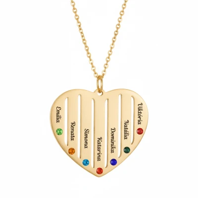 Ogrlica s privjeskom u obliku srca sa sedam imena