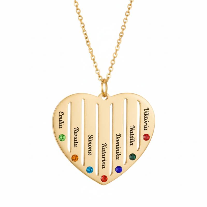 Ogrlica s privjeskom u obliku srca sa sedam imena