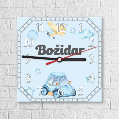 Zidni sat u obliku kvadrata za dječju sobu