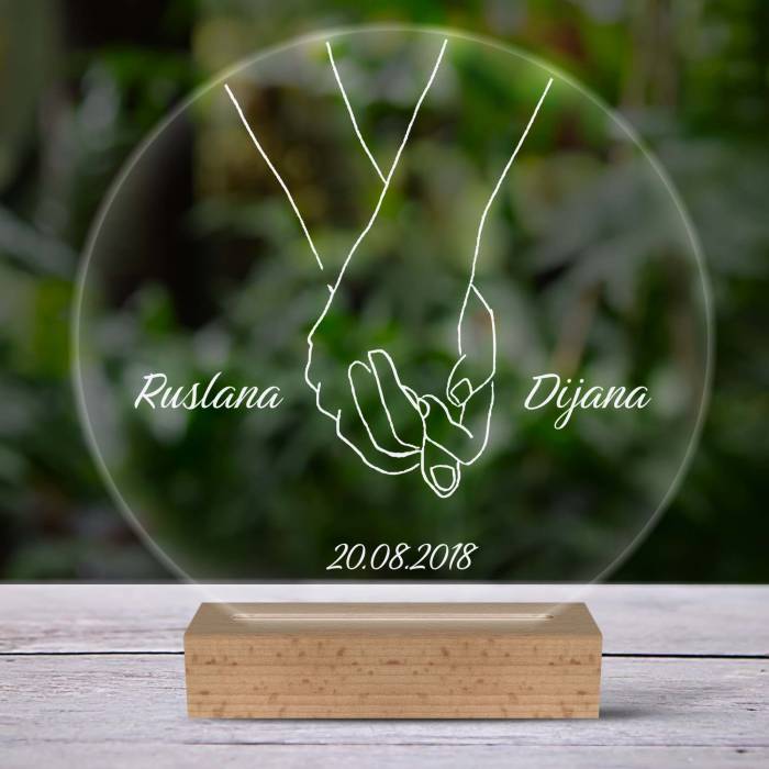 Personalizirana LED lampa za zaljubljene