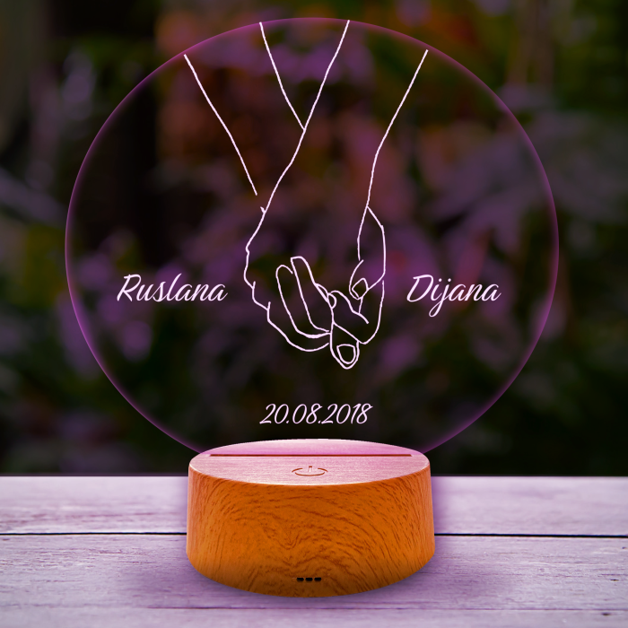 Personalizirana LED lampa za zaljubljene