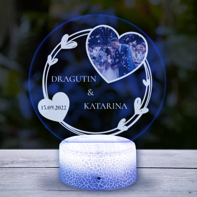 Personalizirana 3D LED lampa za par