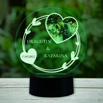 Personalizirana 3D LED lampa za par