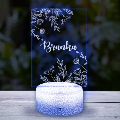 Personalizirana 3D LED lampa s biljnim uzorkom