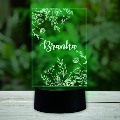 Personalizirana 3D LED lampa s biljnim uzorkom