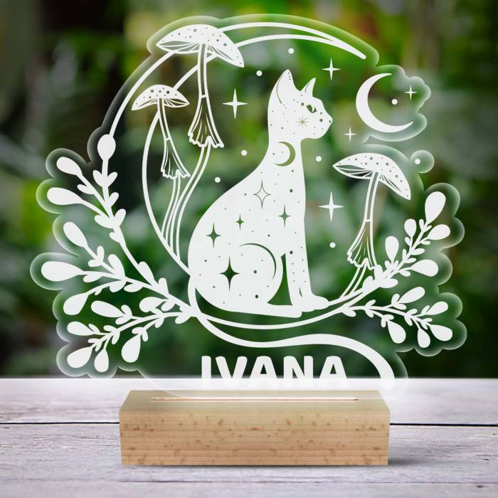 Personalizirana 3D LED lampa s mačkom