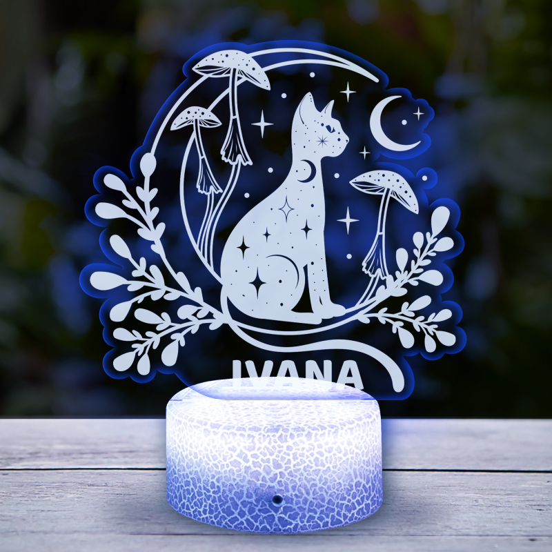 Personalizirana 3D LED lampa s mačkom