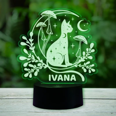 Personalizirana 3D LED lampa s mačkom