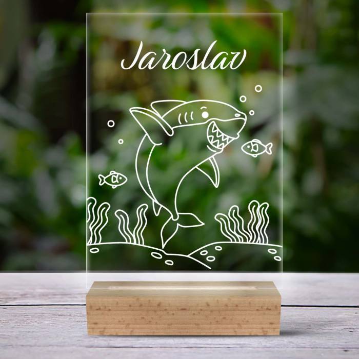 Personalizirana 3D LED lampa s morskim psom