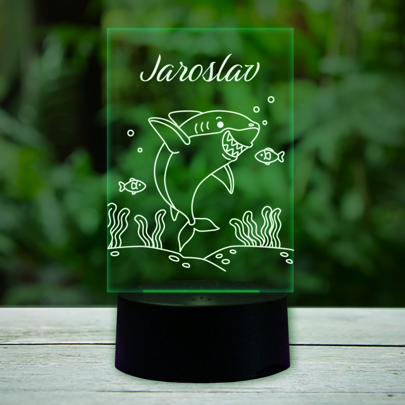 Personalizirana 3D LED lampa s morskim psom