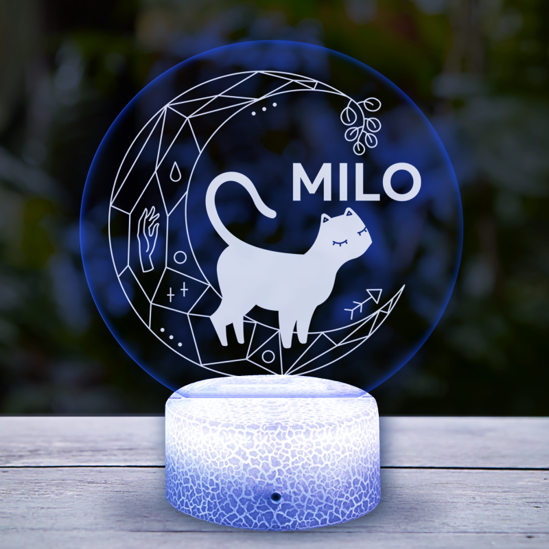 Personalizirana LED lampa s mačkom