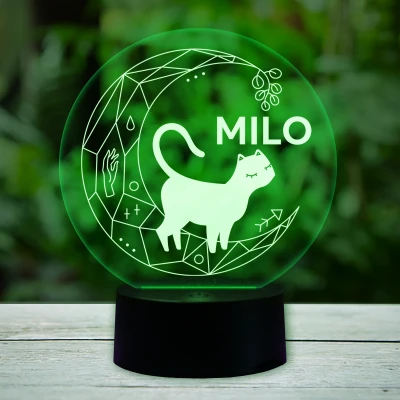 Personalizirana LED lampa s mačkom