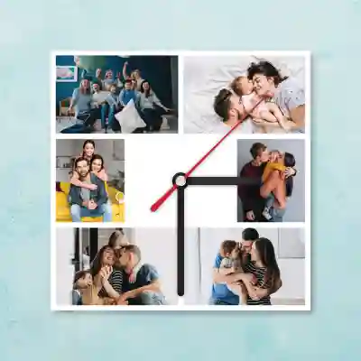 Personalizirani kvadratni sat s 6 slika