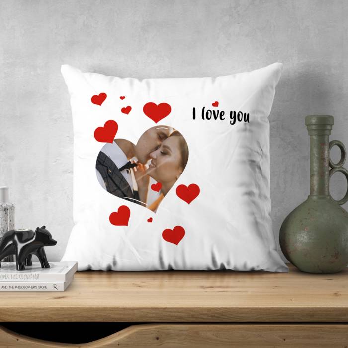 Personalizirani jastuk s slikom i srcima