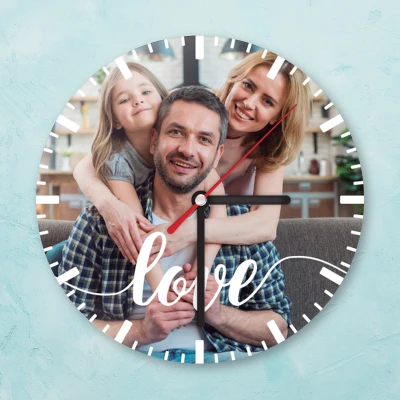 Zidni sat s fotografijama - ljubav